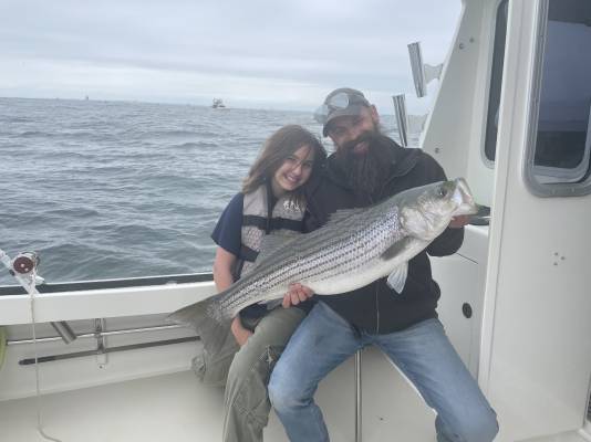 Striped bass charter trip highlights